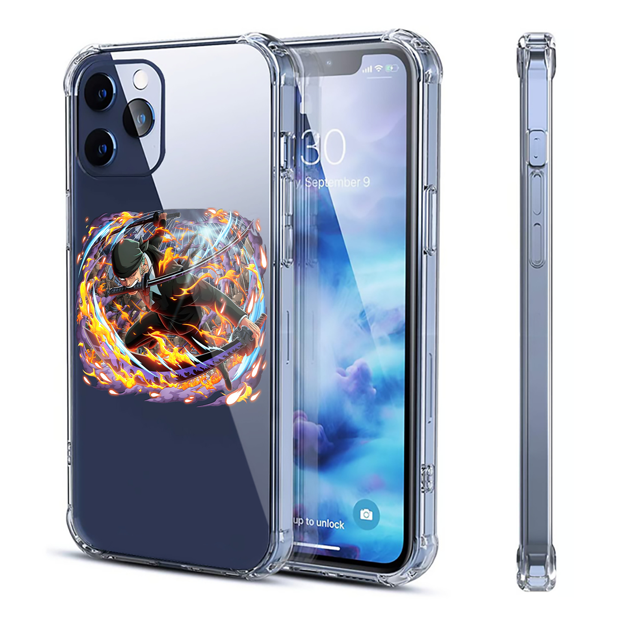 （画像用） ワンピース ロロノア・ゾロ ONE PIECE Roronoa Zoro 【iPhone 12シリーズ対応】透明スマホケース（クリアソフトケース）